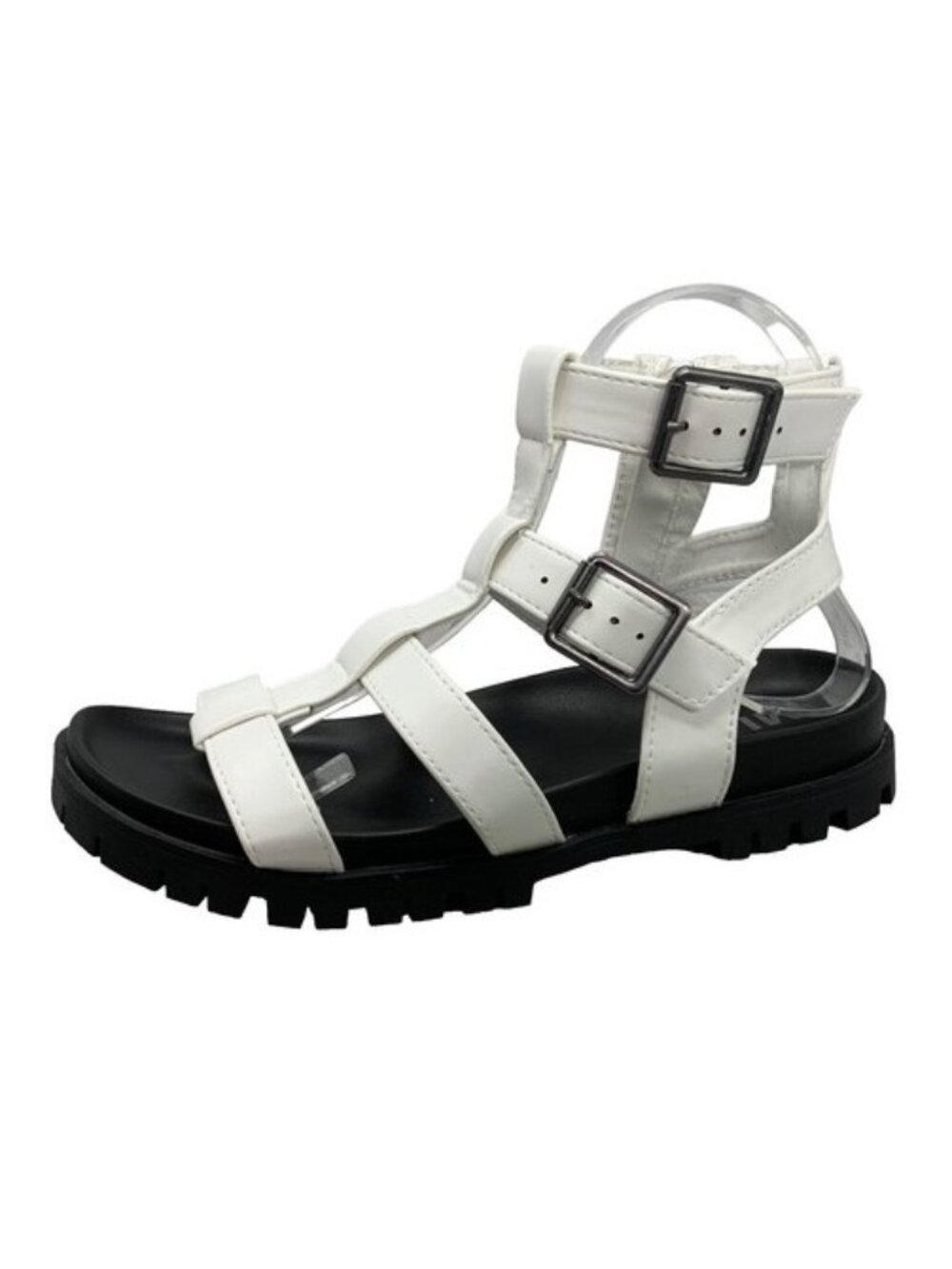MIA Malissa Gladiator Sandals Women’s White Lug Sole Buckle Strap NWT